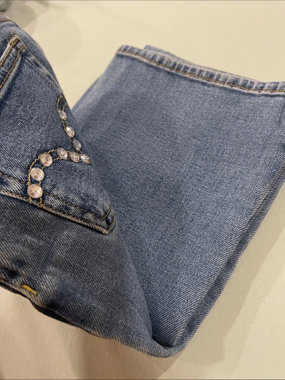 Levi's Light Blue Wash Girls' Jeans with Crystal Pocket Trim